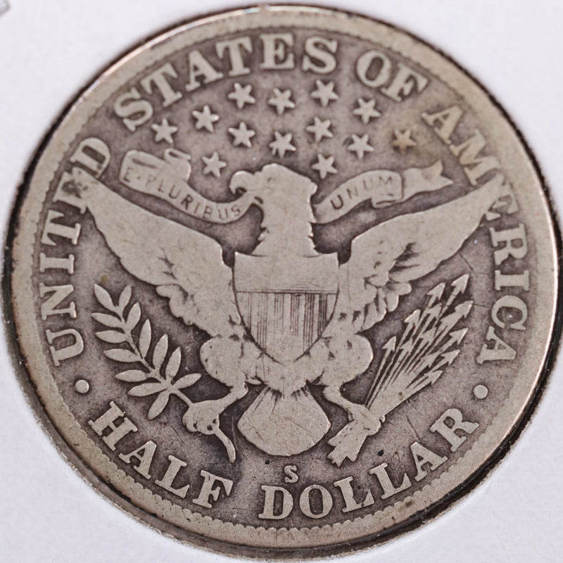 1915-S Barber Half Dollar, Very Good Circulated Coin, Store