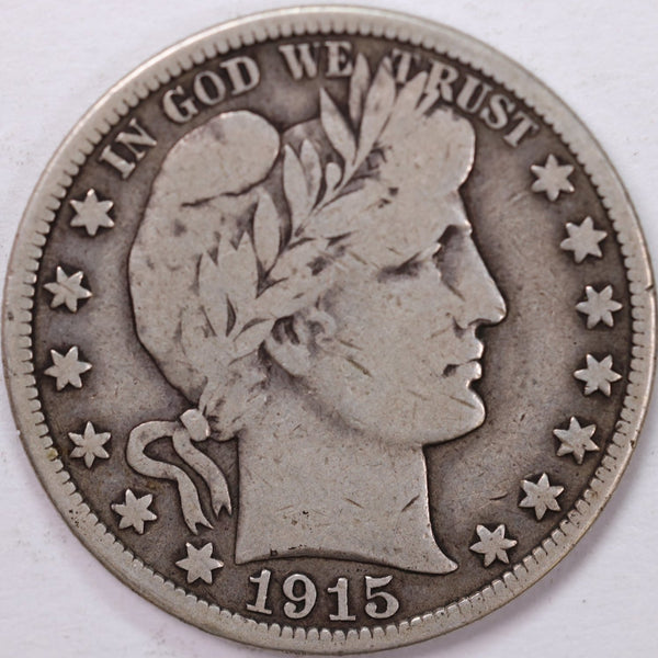 1915-S Barber Half Dollar, Very Good Circulated Coin, Store #H915S11