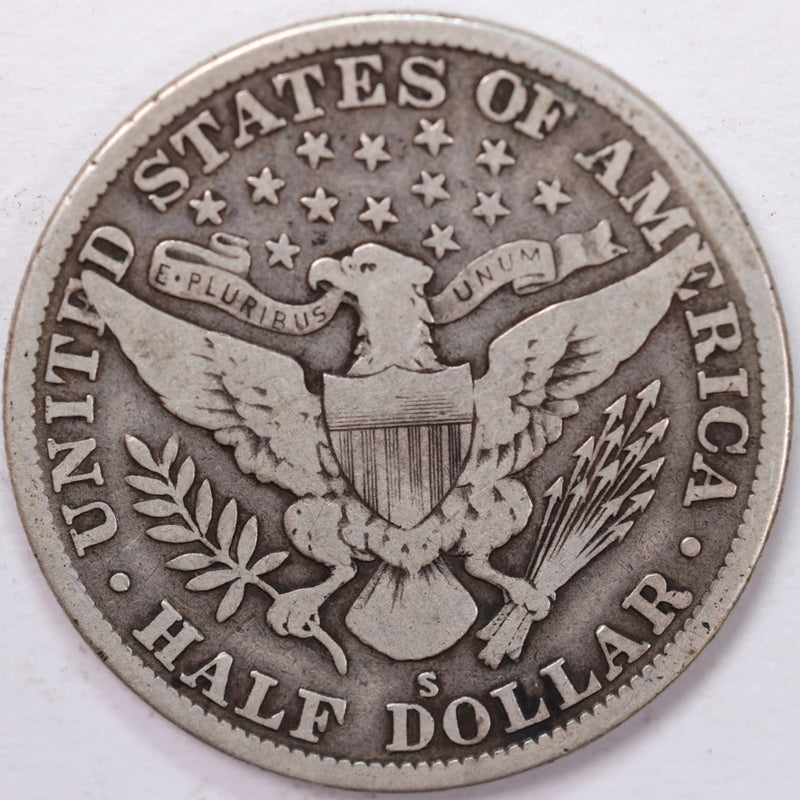 1915-S Barber Half Dollar, Very Good Circulated Coin, Store