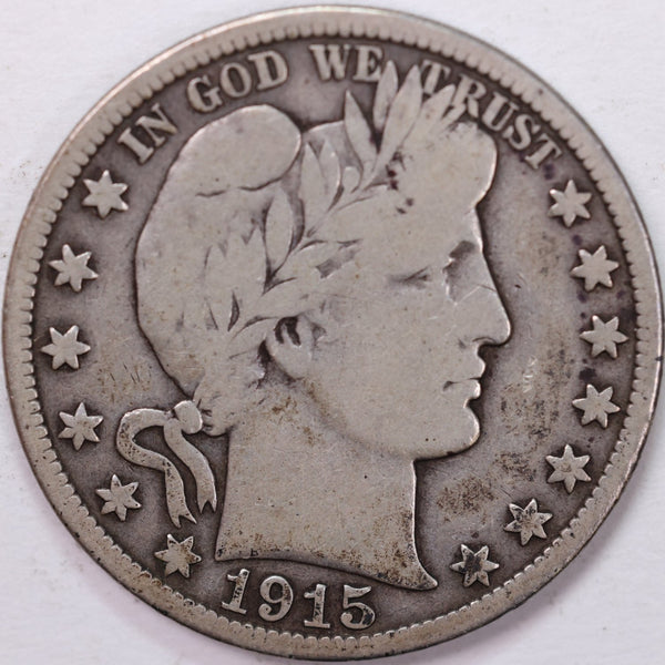 1915-S Barber Half Dollar, Very Good Circulated Coin, Store #H915S12