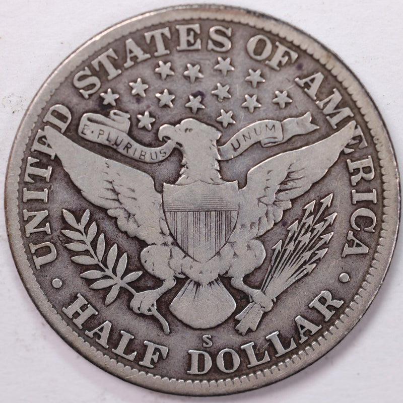 1915-S Barber Half Dollar, Very Good Circulated Coin, Store