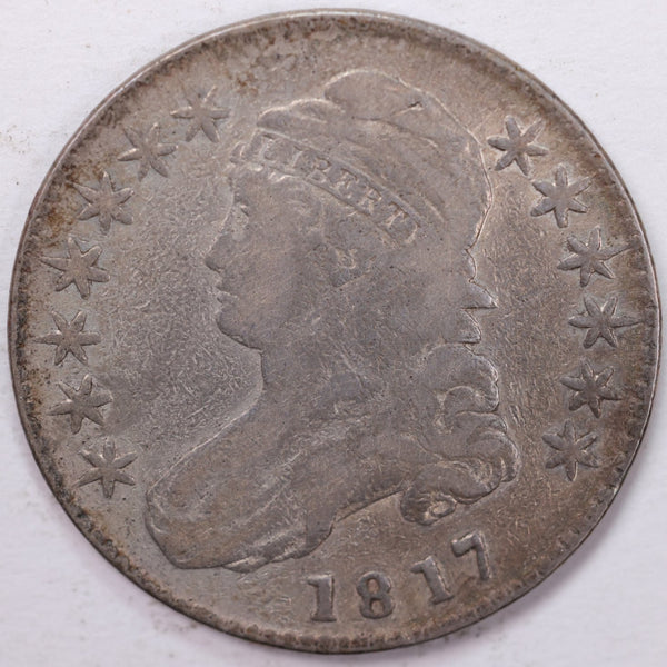 1817 Cap Bust Half Dollar, Very Fine Circulated Coin, Store #H817.01