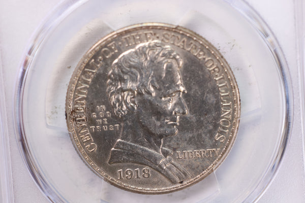 1918 50 Cent., Lincoln/Illinois., Commemorative., PCGS UNC Detail., Store #2165