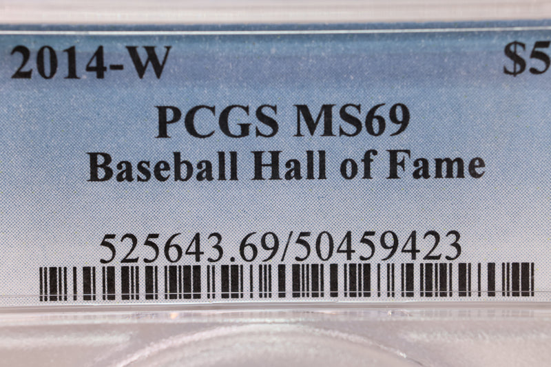 2014-W $5., Baseball Hall of Fame., Gold Commemorative., PCGS PR-69.,