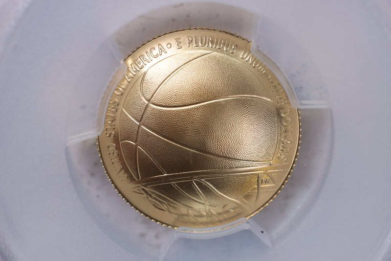 2020-W $5., Basketball Hall of Fame., Gold Commemorative., PCGS MS-70.,