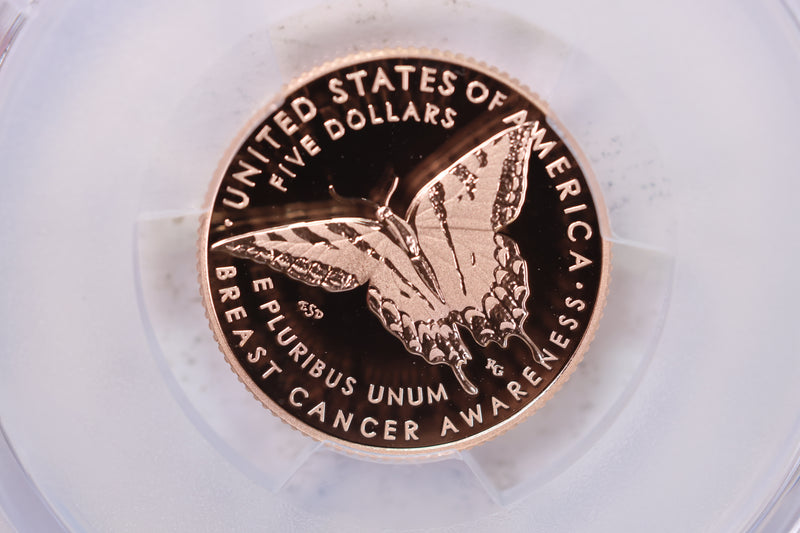 2018-W $5 Breast Cancer Awareness, ROSE GOLD., PCGS PR-70., Store