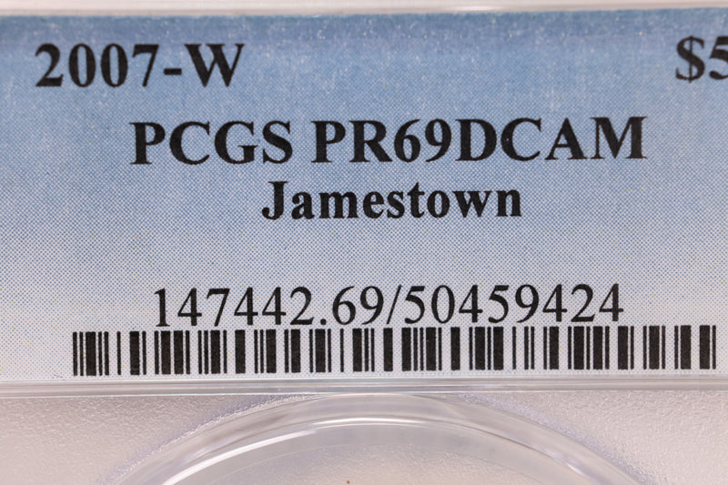 2007-W $5., Jamestown Gold Commemorative., PCGS PR-69., Store