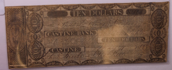 1818 $10, Castine Bank, Maine (MASS)., Obsolete Currency., #MA007