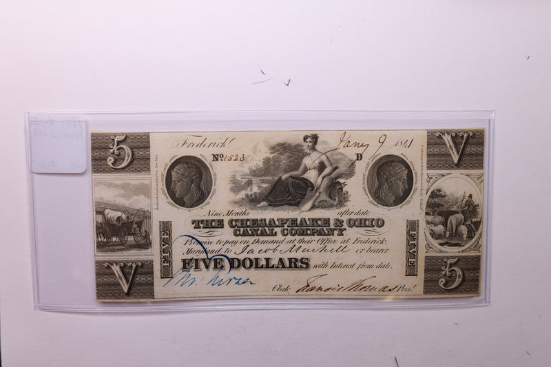 1841 $5., CHESAPEAKE & OHIO CANAL CO., STORE