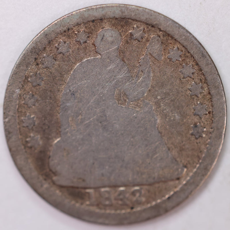 1842 Seated Half Dime, Very Good Circulated Coin, Store