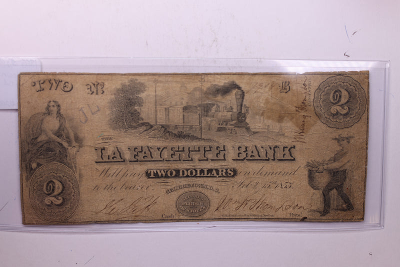 1855 $2, LAFAYETTE BANK., Georgetown, D.C., STORE