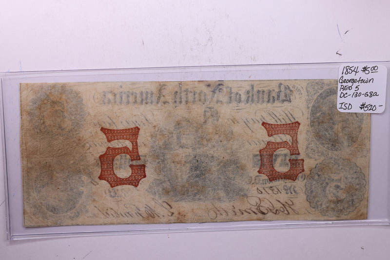 1851 $5, BANK OF NORTH AMERICA, Georgetown, D.C., STORE