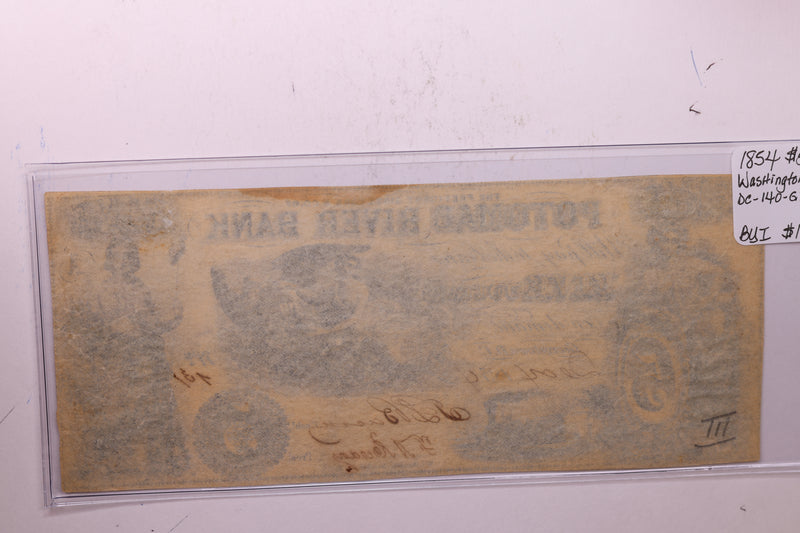 1854 $5, POTOMAC RIVER Bank, Georgetown, D.C., STORE