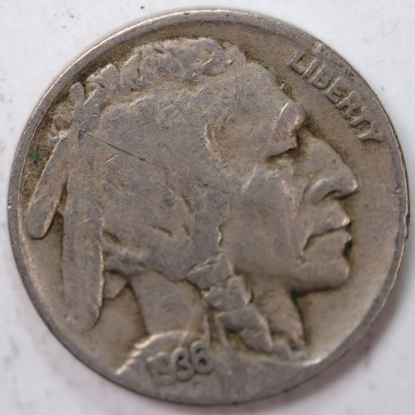 1936-D Buffalo Nickel, Very Good Circulated Coin, Store Sale #N936D01