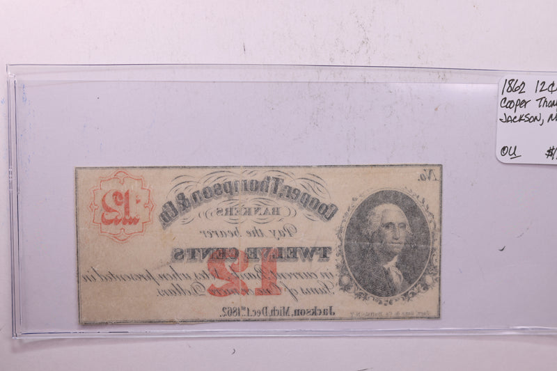 1862 12 Cents, COOPER, THOMPSON & CO., MI., STORE