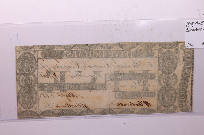 1808 $5, Farmers Exchange Bank., R.I., Store