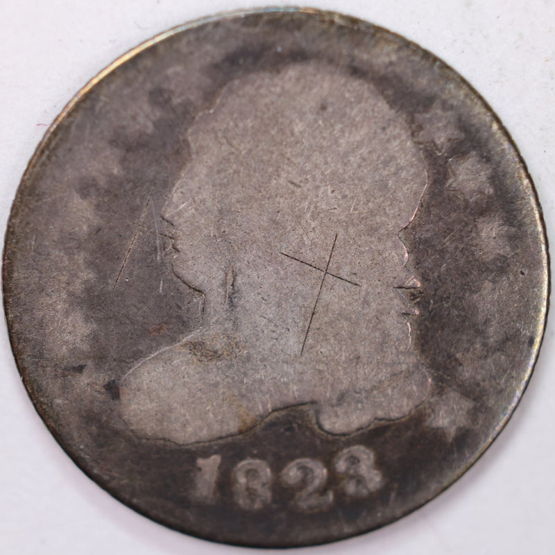 1823/2 Cap Bust Silver Dime, Very Good Circulated Coin, Store