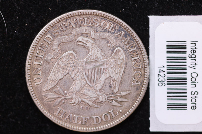 1875-CC Seated Liberty Half Dollar, Affordable Collectible Circulated Coin, Store