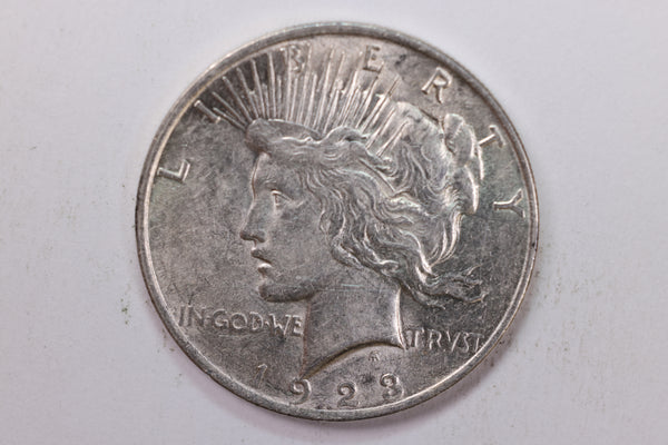 1923 Peace Silver Dollar., About Uncirculated Condition., Store Sale #9011