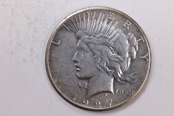 1927 Peace Silver Dollar., About Uncirculated Details., Store #9025.