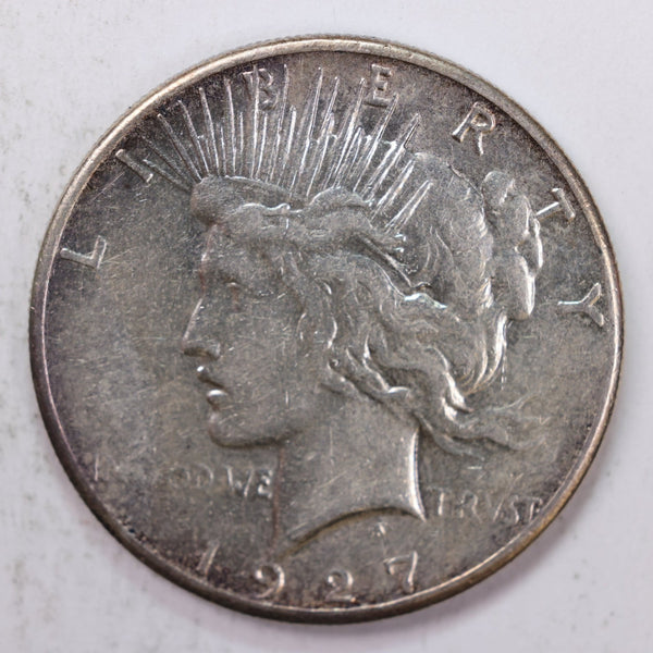 1927-S Peace Silver Dollar., Very Fine Circulated Coin., Store #9029