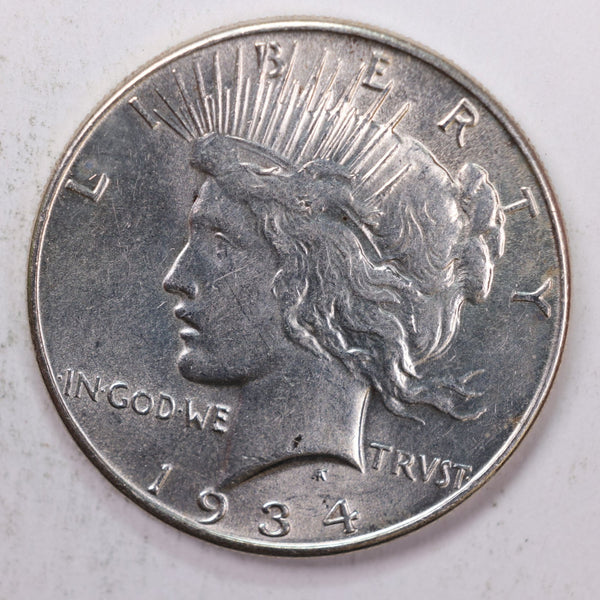 1934 Peace Silver Dollar., Mint State, Uncirculated Coin., Store #9035