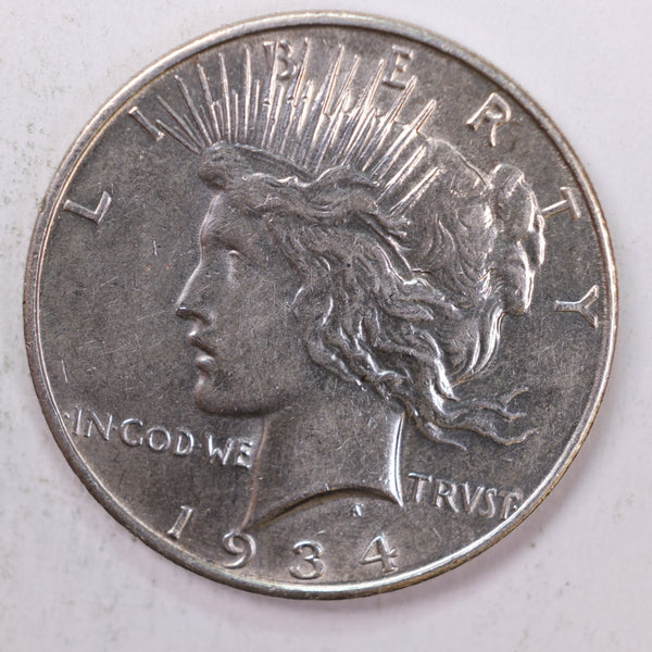 1934-D Peace Silver Dollar., Uncirculated Details Coin., Store #9036