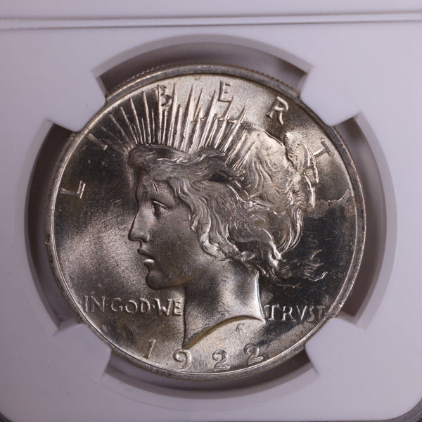 1922 Peace Silver Dollar., NGC MS-64., Uncirculated Coin., Store #9051