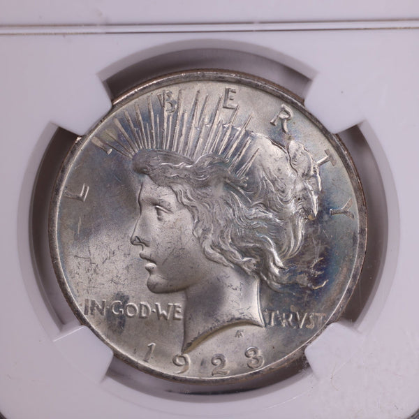 1923 Peace Silver Dollar., NGC MS-63., Uncirculated Coin., Store #9053