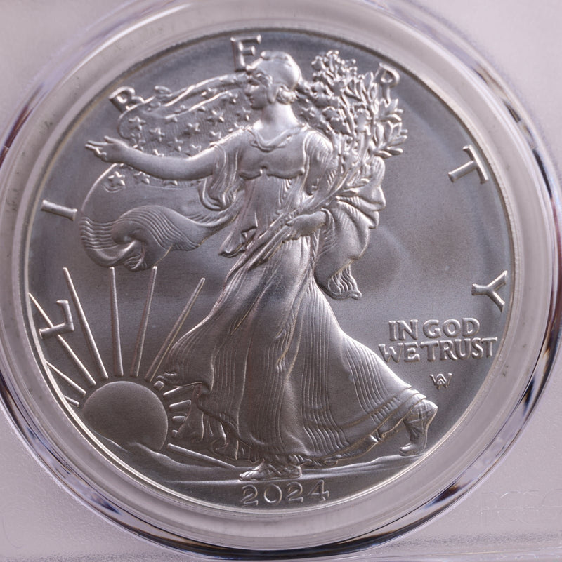 2024-W Burnished American Silver Eagle., PCGS SP-70., Store