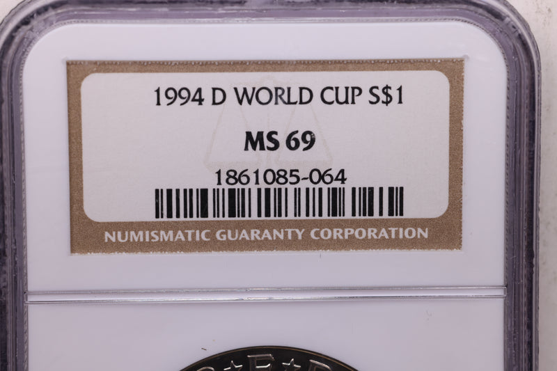 1994-D $1 World Cup Commemorative., NGC Graded., Store