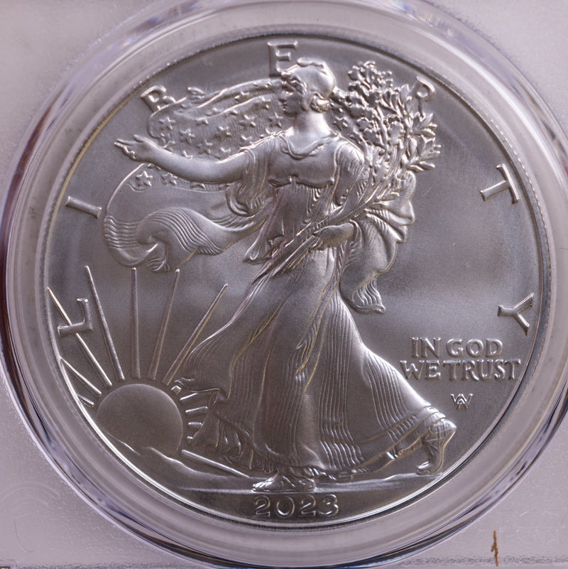 2023-W Burnished American Silver Eagle., PCGS SP-70., Store