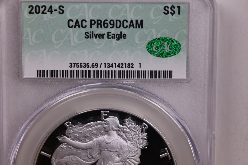 2024-S Proof American Silver Eagle., CAC Grading PR-69., Store