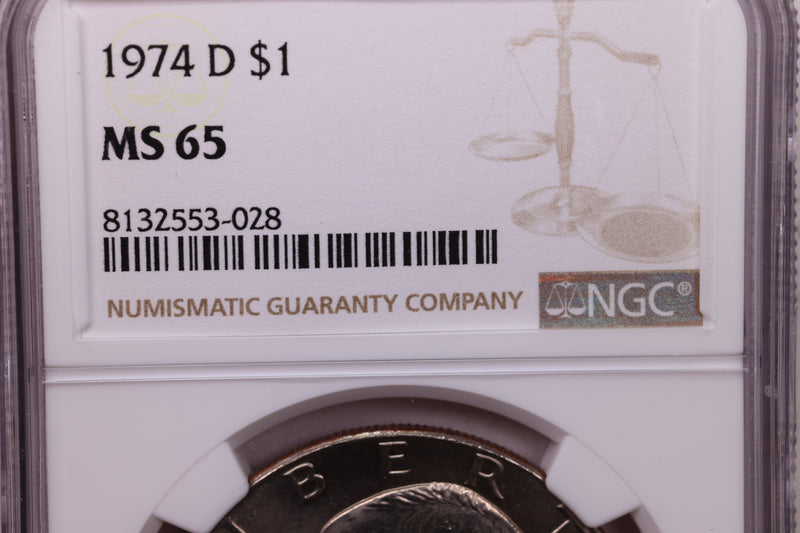 1974-D Eisenhower Dollar., NGC Graded., Store