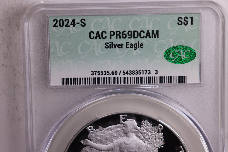 2024-S Proof American Silver Eagle., CAC Grading PR-69., Store