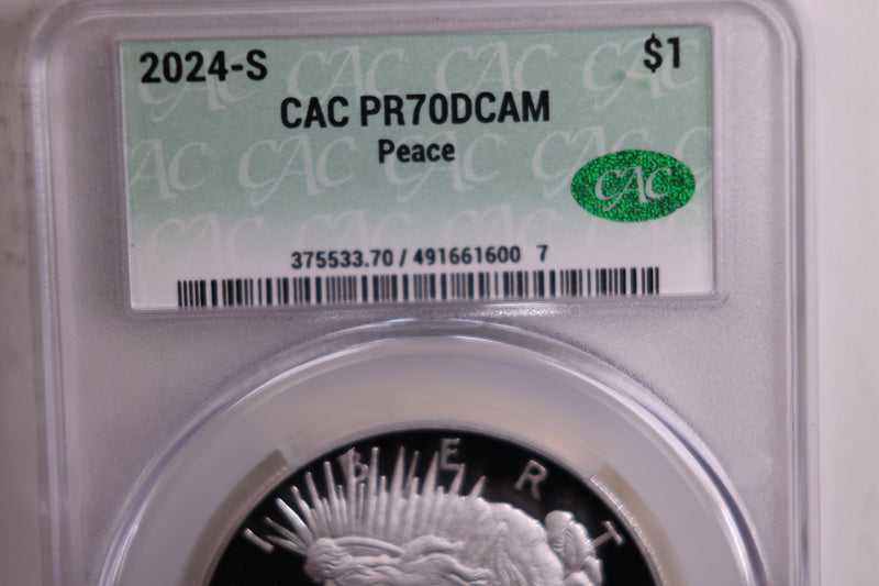2024-S Proof Peace Silver Commemorative., CAC Grading PR70., Store