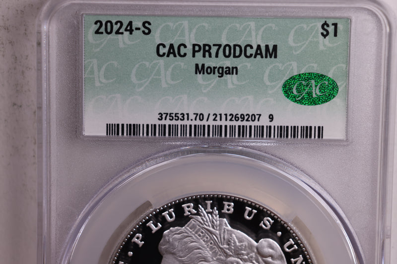 2024-S Proof Morgan Silver Commemorative., CAC Grading PR70., Store