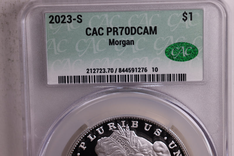 2023-S Proof Morgan Silver Commemorative., CAC Grading PR70., Store