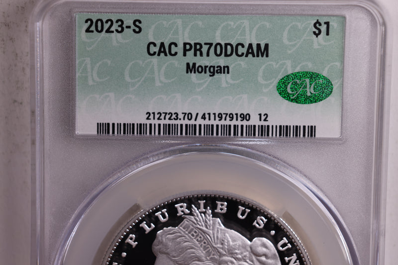 2023-S Proof Morgan Silver Commemorative., CAC Grading PR70., Store