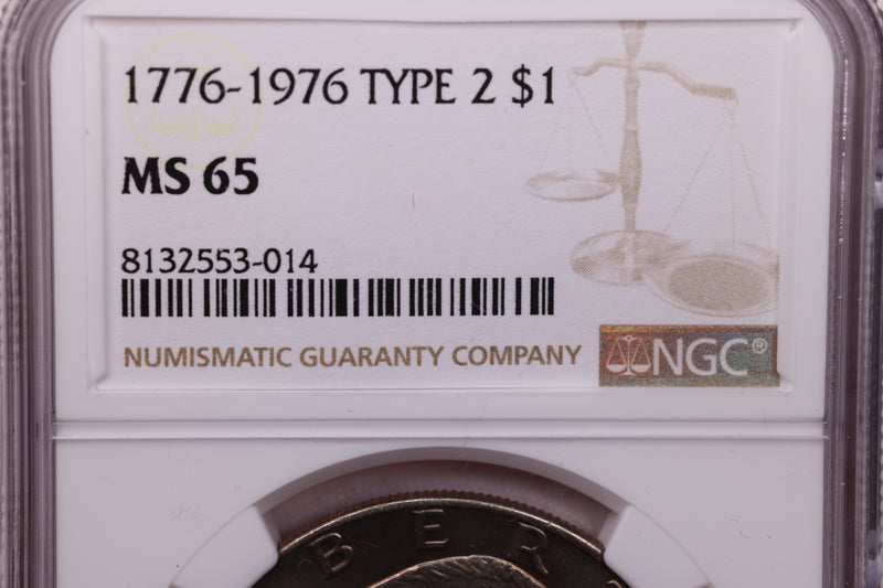 1976  Eisenhower Dollar., Type-2., NGC Graded., Store