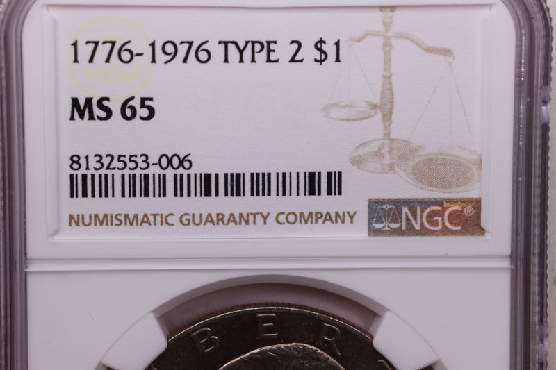 1976  Eisenhower Dollar., Type-2., NGC Graded., Store