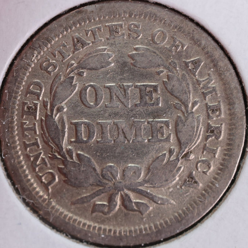 1853 Seated Liberty Silver Dime, Very FIne Circulated Coin, Store