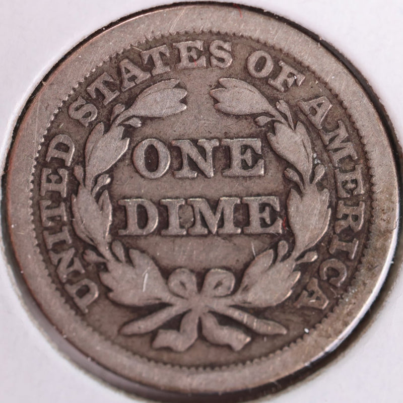 1856 Seated Liberty Silver Dime, Very Fine Circulated Coin, Store