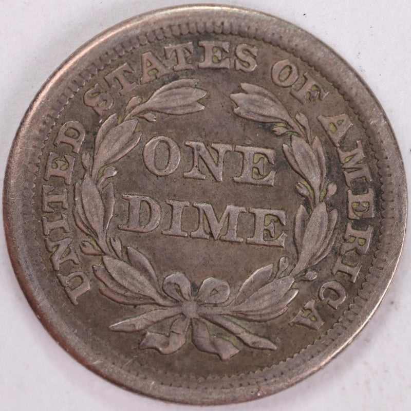 1856 Seated Liberty Silver Dime, Extra Fine Circulated Coin, Store