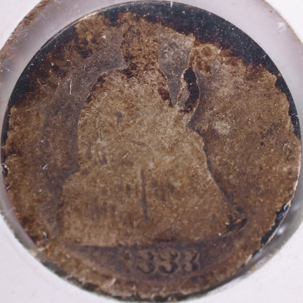 1883 Seated Liberty Silver Dime, Good Circulated Coin, Store #d883.02