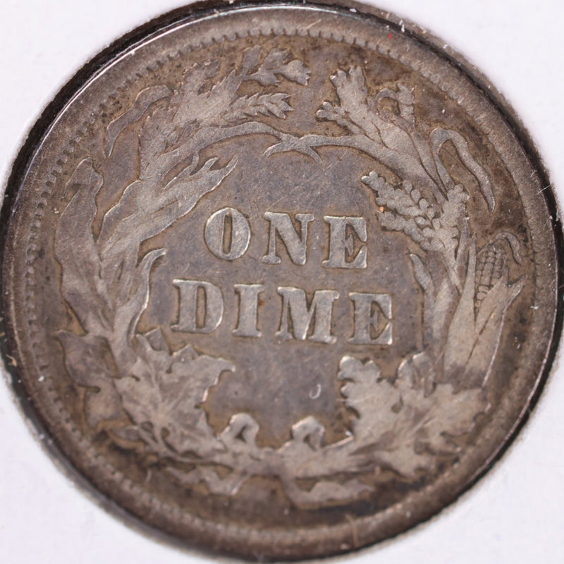 1891 Seated Liberty Silver Dime, Very Fine+ Circulated Coin, Store