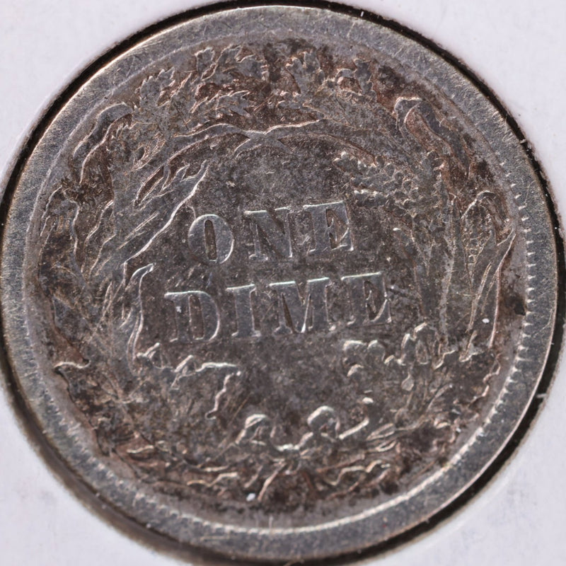 1891 Seated Liberty Silver Dime, Extra Fine+ Circulated Coin, Store