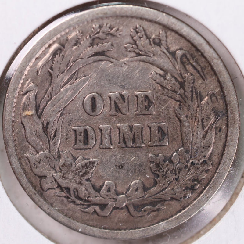 1898 Barber Silver Dime, Very Good+ Circulated Coin, Store