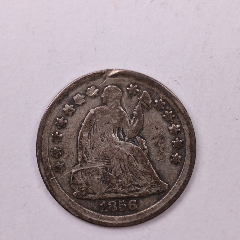 1856 Seated Liberty Half Dime., V.F. Detailed Coin., Store Sale