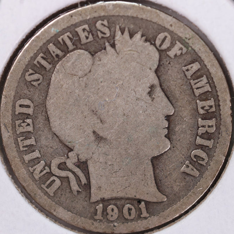 1901-O Barber Silver Dime, Good Circulated Coin, Store